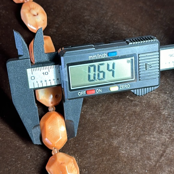 Vintage Carnelian Agate Semi-Precious Gemstone Women’s Necklace Orange 19” - Picture 8 of 10